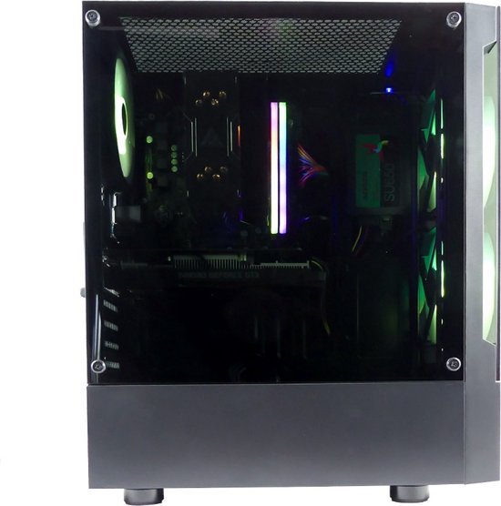 PC de jeu AMD Ryzen 7 5700X RGB haut de gamme - Radeon RX 6600 8 Go - 32 Go RAM - SSD NVMe 1 To - WIFI - WIN11 PRO - Gamdias Talos E3 Noir