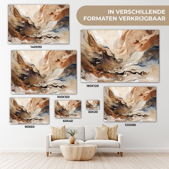 Peinture sur toile 140x90 cm - Peinture beige abstraite - Accessoires de décoration de chambre - Peintures de salon - Décoration murale de chambre - Décoration murale murale de cuisine - Tissu mural d'intérieur - Décoration de maison - Peinture art