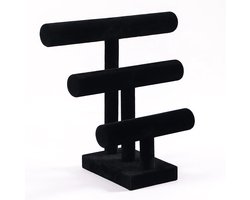 3-laags armbandhouder, zwarte armband-displaystandaard, sieradendisplays voor de verkoop van kettingen, kettingen, scrunchie.