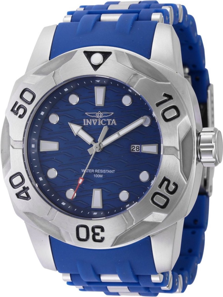 Invicta Sea Spider 44115 Heren Horloge - Waterdicht - Analoog - Quartz Uurwerk - Roestvrij Staal met blauwe Wijzerplaat -50mm