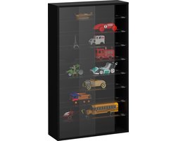 VDD - Vitrinekast staand of hangend - Wandvitrine - Vitrine - Glazen kast - Wandvitrine - Verzamelkast - Glazen kast - Schuifdeuren - 60 x 105 x 20 cm - Zwart