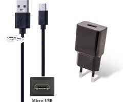 OneOne 2A lader + 0,25m standaard Micro USB kabel. Universele oplader adapter past op Pocketbook eReader Basic New / Touch / Touch 2, Color Lux, Mini, Mini Pro, tablet 360 Plus, Touch HD / HD 2 / HD 3, Ultra, Sense