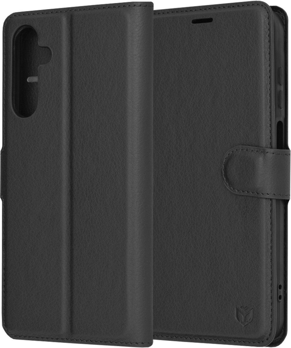Techsuit Leather Folio Book Wallet Case hoesje voor Samsung Galaxy A25 - Zwart