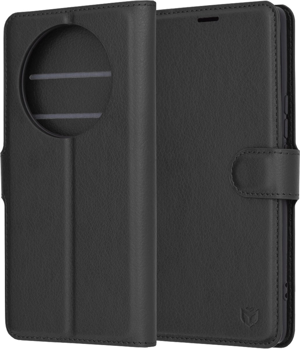 Techsuit Leather Folio Book Wallet Case hoesje voor HONOR Magic5 Lite - Zwart