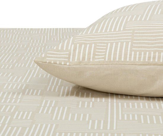 DoubleDry Housse de Couette My Design 200x200 cm 2 Personnes - 100% coton doux - motif sable