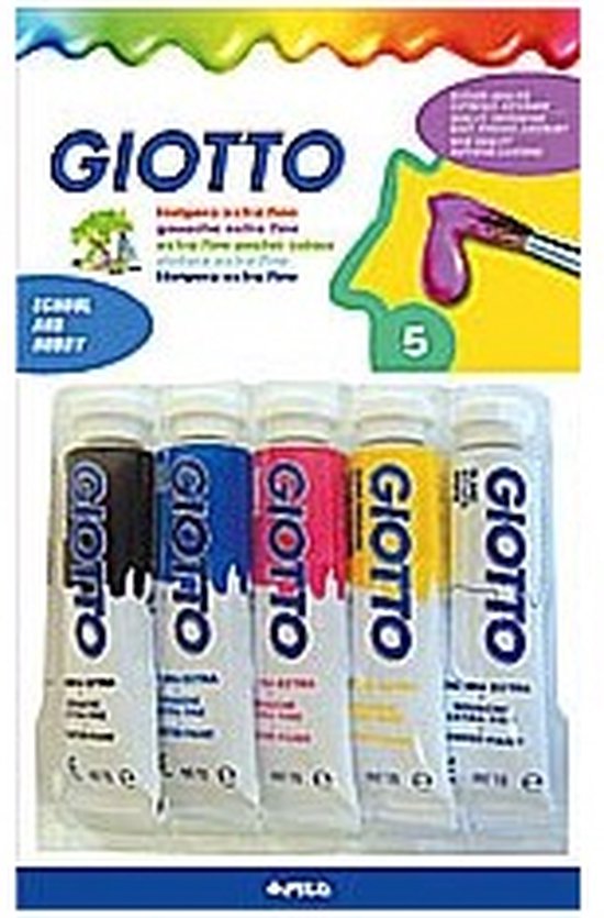Giotto plakkaatverf Extra fijn blister van 5 primaire kleuren