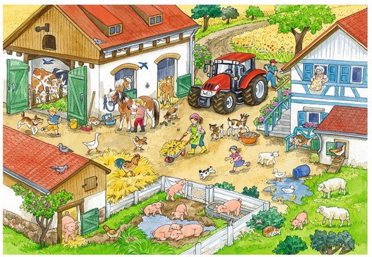 Ravensburger puzzel Vrolijk boerderijleven- 2x24 stukjes - kinderpuzzel — afbeelding 3