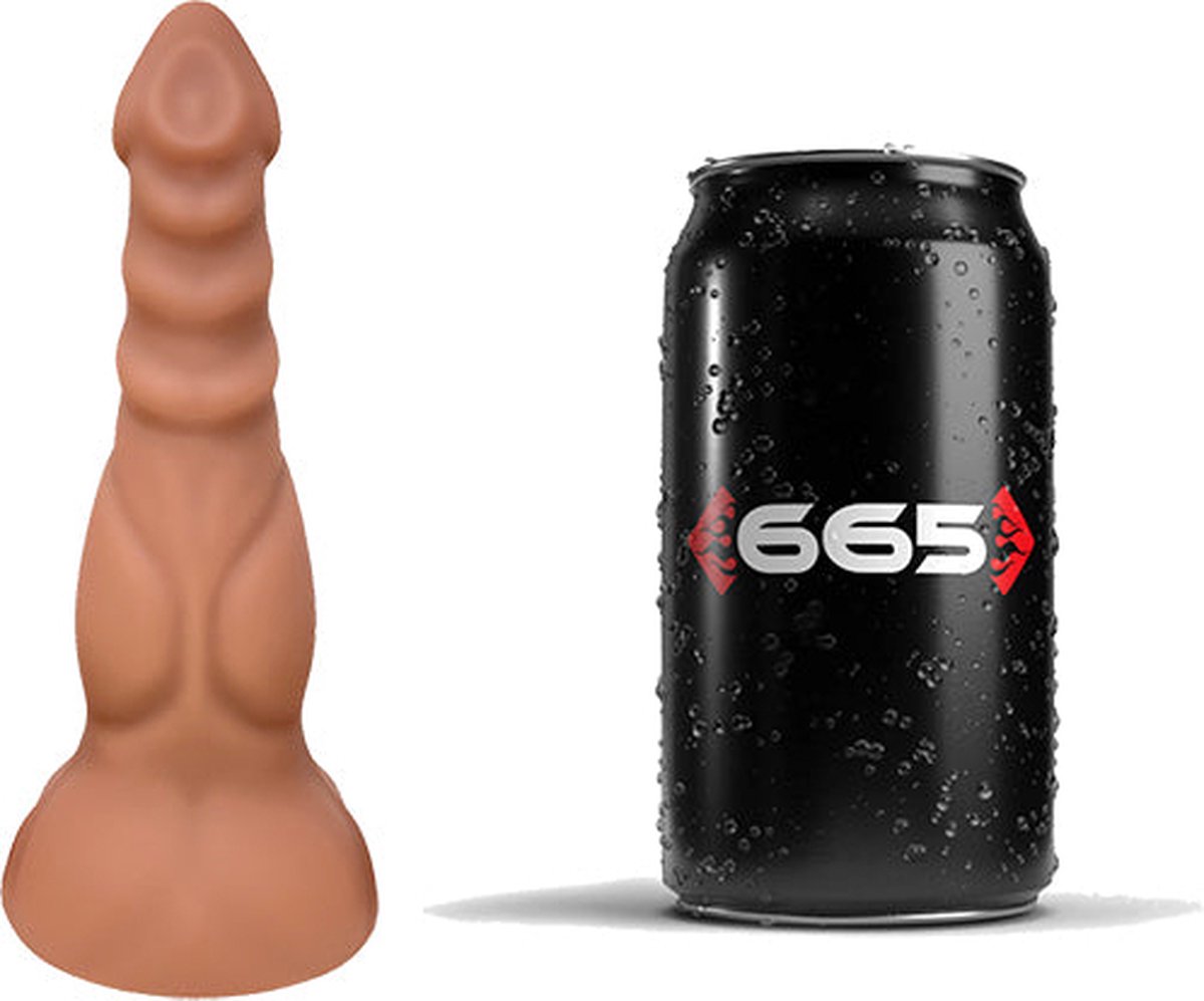 Goedkoopste 665 - Liquid Siliconen XXL Dildo - Isopod - Beige - Maat M