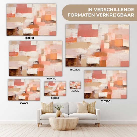 Peinture sur toile - Rose - Abstrait - 60x40 cm - Décoration murale