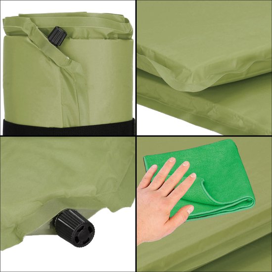 Springos Slaapmat | Zelfopblazend | Inclusief Hoes | Groen | 180 Cm — afbeelding 4