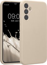 kwmobile coque de téléphone compatible avec Samsung Galaxy A34 5G - Coque arrière en TPU avec revêtement en silicone - Coque pour smartphone crème