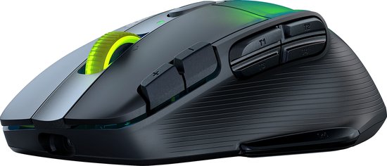 Turtle Beach Kone XP Air – Aanpasbare en ergonomische draadloze gamemuis met RGB-verlichting, optische sensor van 19K DPI, batterijvermogen van 100h, oplaaddock, AIMO RGB-verlichting - Wit