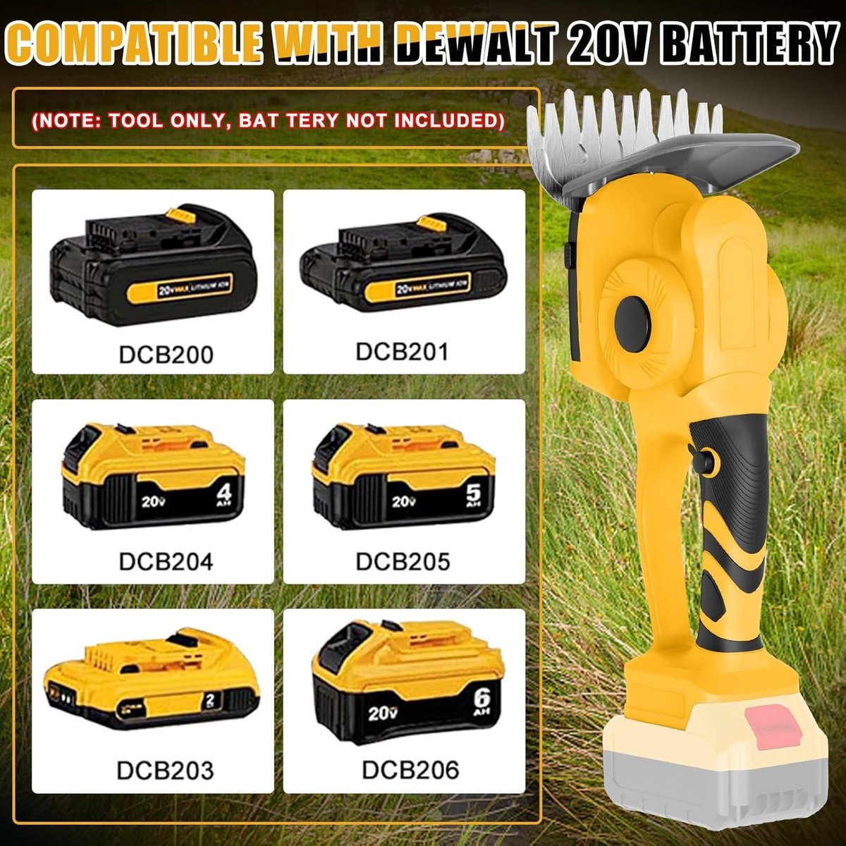 Snoerloze Heggenschaar Draadloze Heggenschaar Voor DeWalt 20V - 52 Cm Snoeimes Met LED Display Voor Tuin En Heggen (accu Niet Inbegrepen) Snoeischaar Met Accu