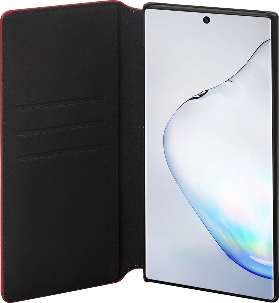 Façonnable, Foliohoes Geschikt voor Samsung Galaxy Note 10 Plus N975 Folio met gelakte knop, Rood