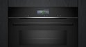 Digitaal display op zwarte Siemens oven met tekst 'Broccoli florets', 500g, 10m 30s en 12:21.