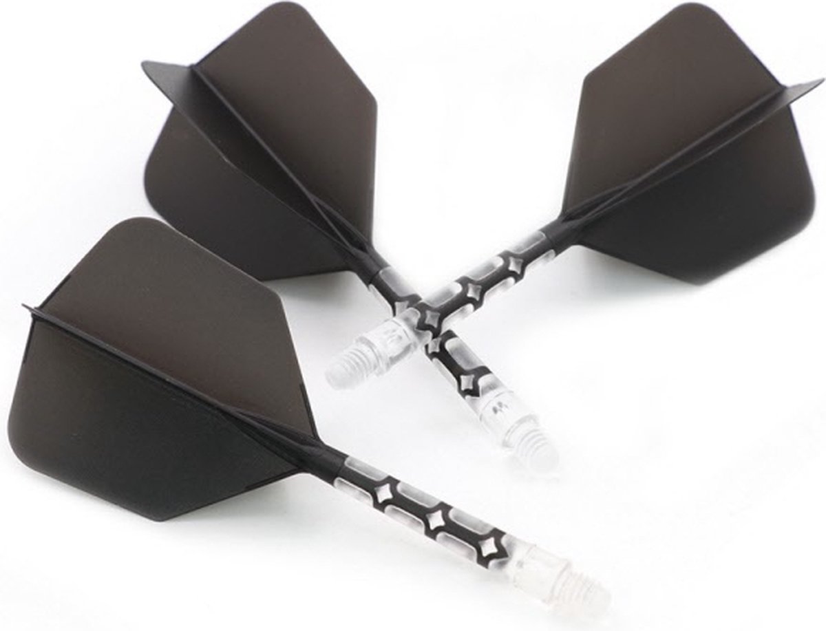Cuesoul - ROST T19 Integrated Dart Flights - Big Wing - Black Clear L