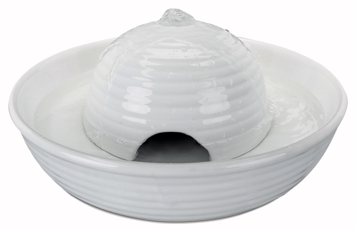 Bol.com Trixie Vital Flow Mini - Drinkfontein - Keramisch - 800 mililiter - Stromend en stilstaand water - Wit aanbieding