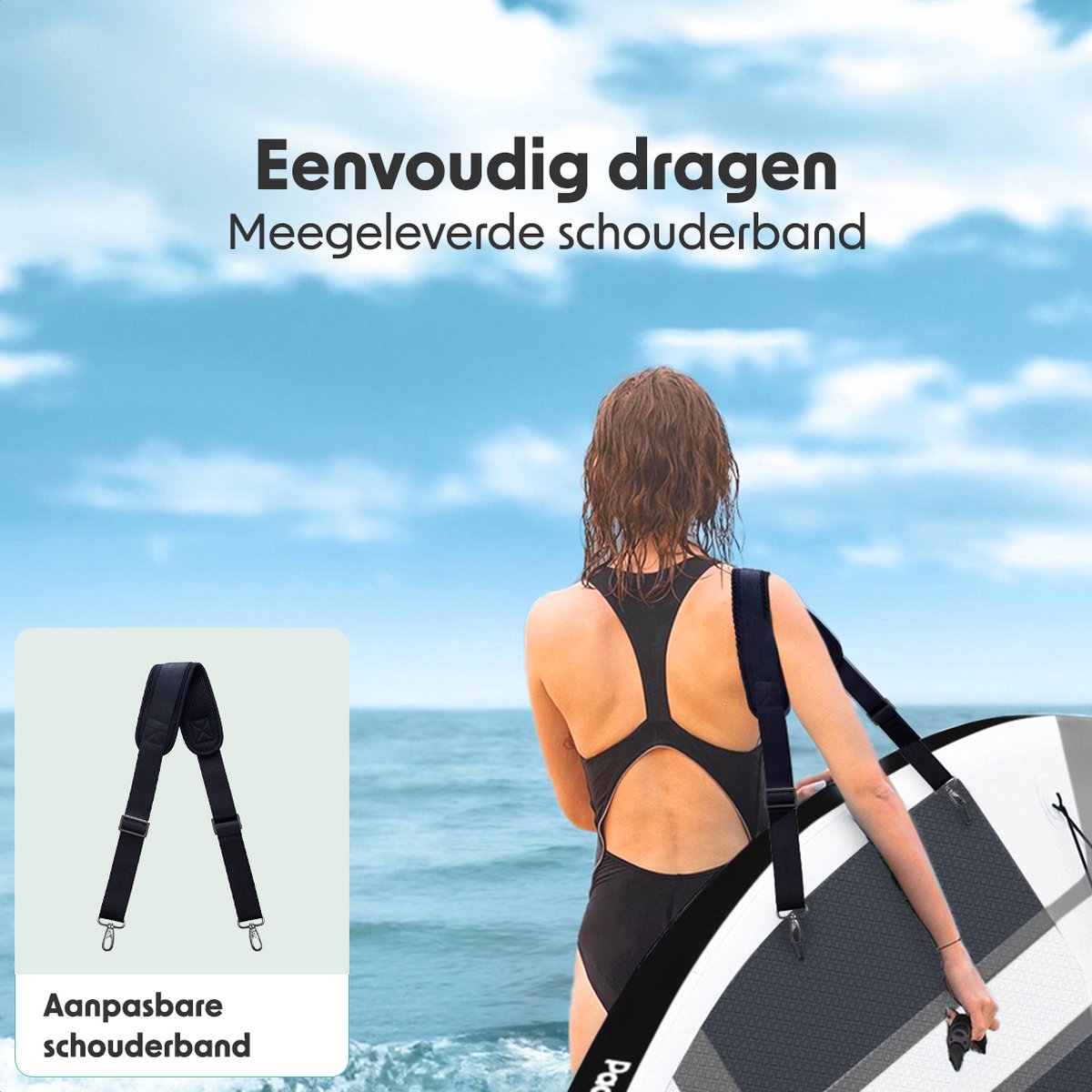 LifeGoods PaddlePro SUP Board - Luxe Set - met Zitje - Opblaasbaar Paddle Board - Max. 150KG - 320x81cm - Wit – foto 7
