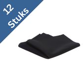 Brillendoekjes - 12 Stuks - Microvezeldoekjes - Brilpoetsdoekjes - Zwart