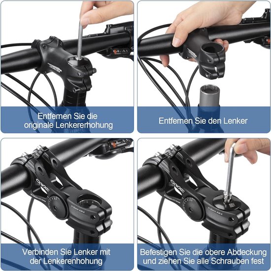 Drfeify 8 Potence Réglable LeBycle Vélo Potence 31.8x110mm 60 Degrés Réglable Vélo De Montagne