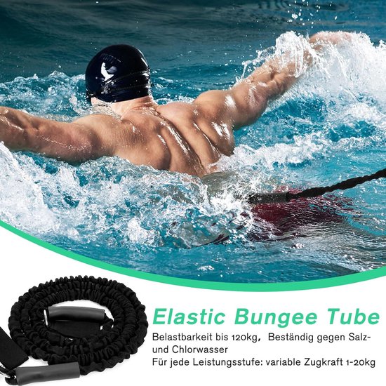 Ceinture De Natation Qooloo Réglable 2,5 à 7,5 M – Entraînement Endurance Piscine Sans Contre-Courant