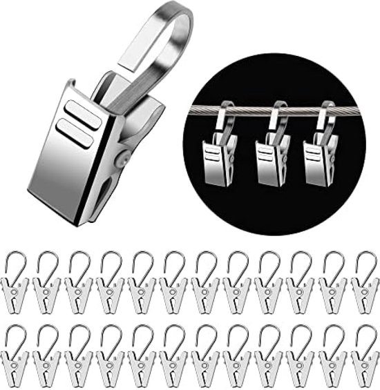 50 Pinces à Rideaux En Acier Inoxydable | Clips Métalliques Pour Décoration Maison - Argent