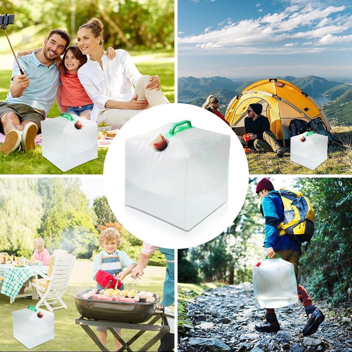Bidon D’eau Pliable 20 L Avec Robinet – étanche, Alimentaire, Idéal Pour Camping Et Urgence