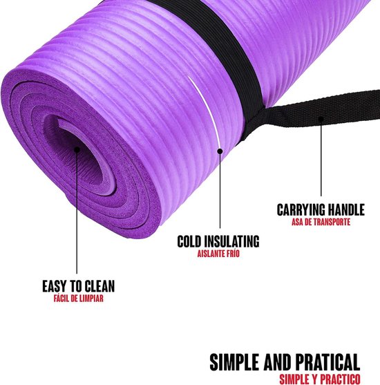 Yoga Mat NBR Antislip 180x60x1cm Ideaal voor Pilates Oefeningen Fitness Gymnastiek van Avento — afbeelding 4