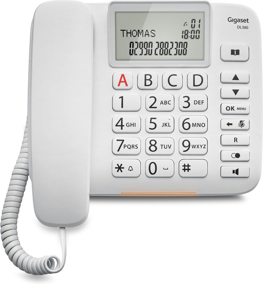 Gigaset DL380 Analoge telefoon Wit Nummerherkenning