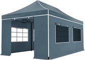 Easy up 3x6m grijs luxe partytent opvouwbaar
