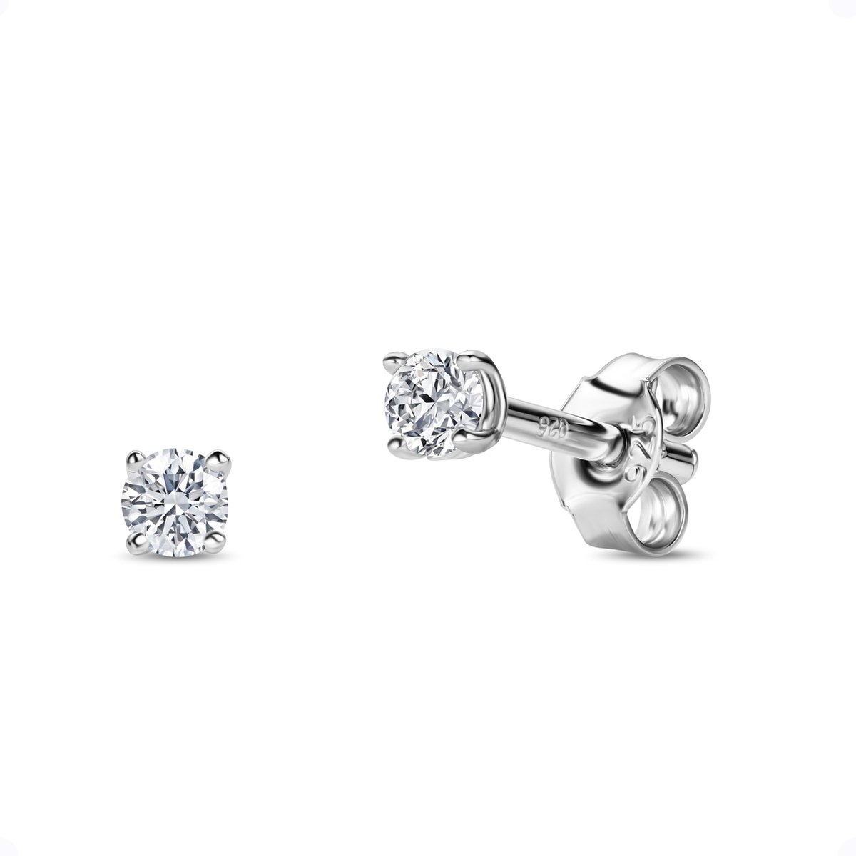 KRFY Moissanite Oorknopjes 1ct/2ct Briljante Ronde Cut D Kleur VVS1