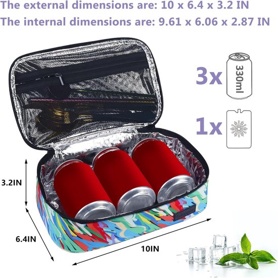Kleine koeltas, lichte lunchtas voor levensmiddelen, thermotas, boodschappentas, koelbox, thermotas, picknicktas, geïsoleerd, voor volwassenen, mannen, vrouwen, meerkleurig van Klein — afbeelding 5