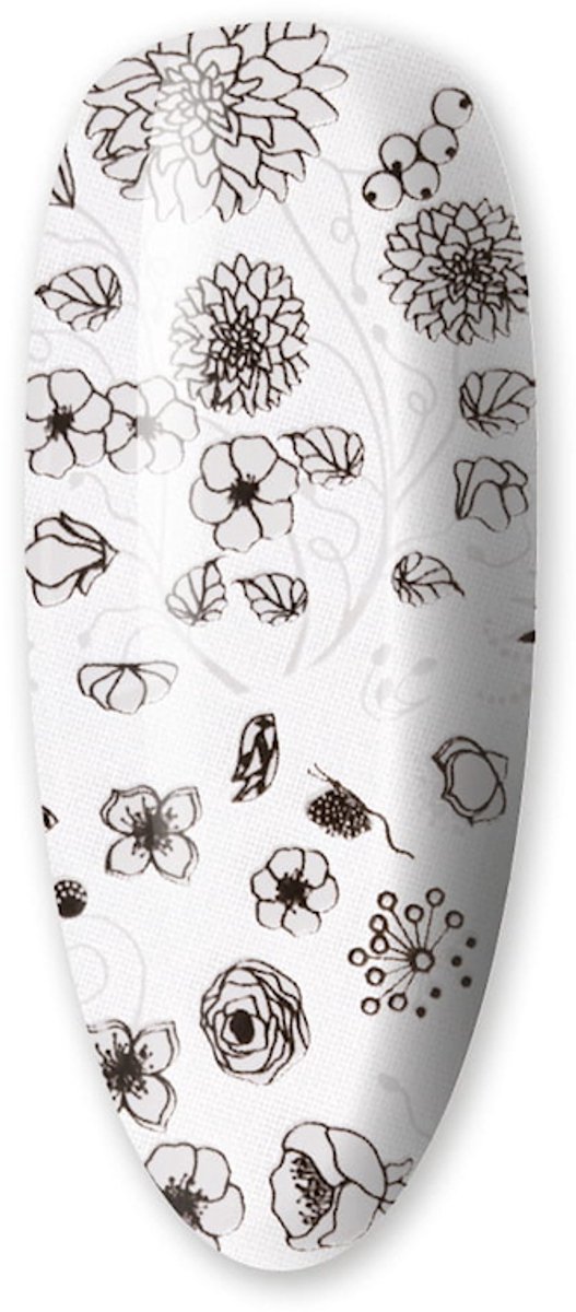 DRM Transferfolie Nageldecoratie 80cm. Flower White #1