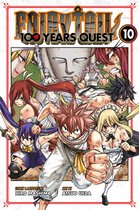 Fairy Tail 100 Years Quest 10-cover met Natsu, Lucy, Erza en andere personages in gevecht.