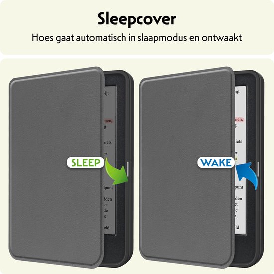 Hoesje Geschikt voor Kobo Clara Colour Hoes Bescherm Hoesje Case Sleep Cover - Hoes Geschikt voor Kobo Clara Colour Hoesje - Grijs van Hoesje  — afbeelding 3