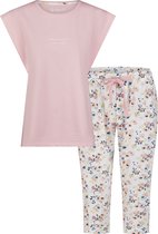 By Louise Dames Capri Pyjama Set Roze Driekwart - Maat M