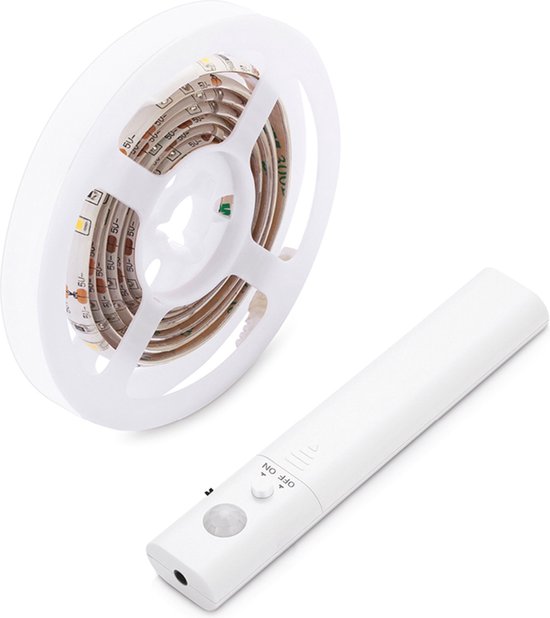 LED Strip op batterij met sensor | 100 CM | 3,4W | 3000K | Warm wit