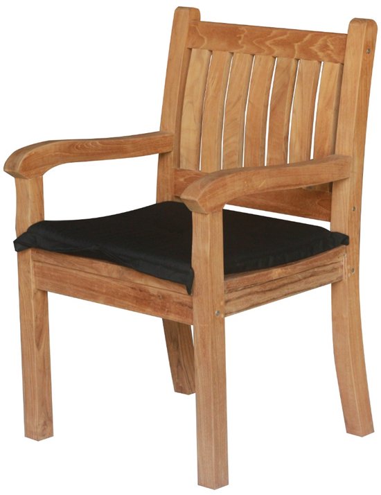 Teakea - Beaufort Teak Tuinstoel - Massief Teakhout - Luxe Buitenstoel met Armleuningen