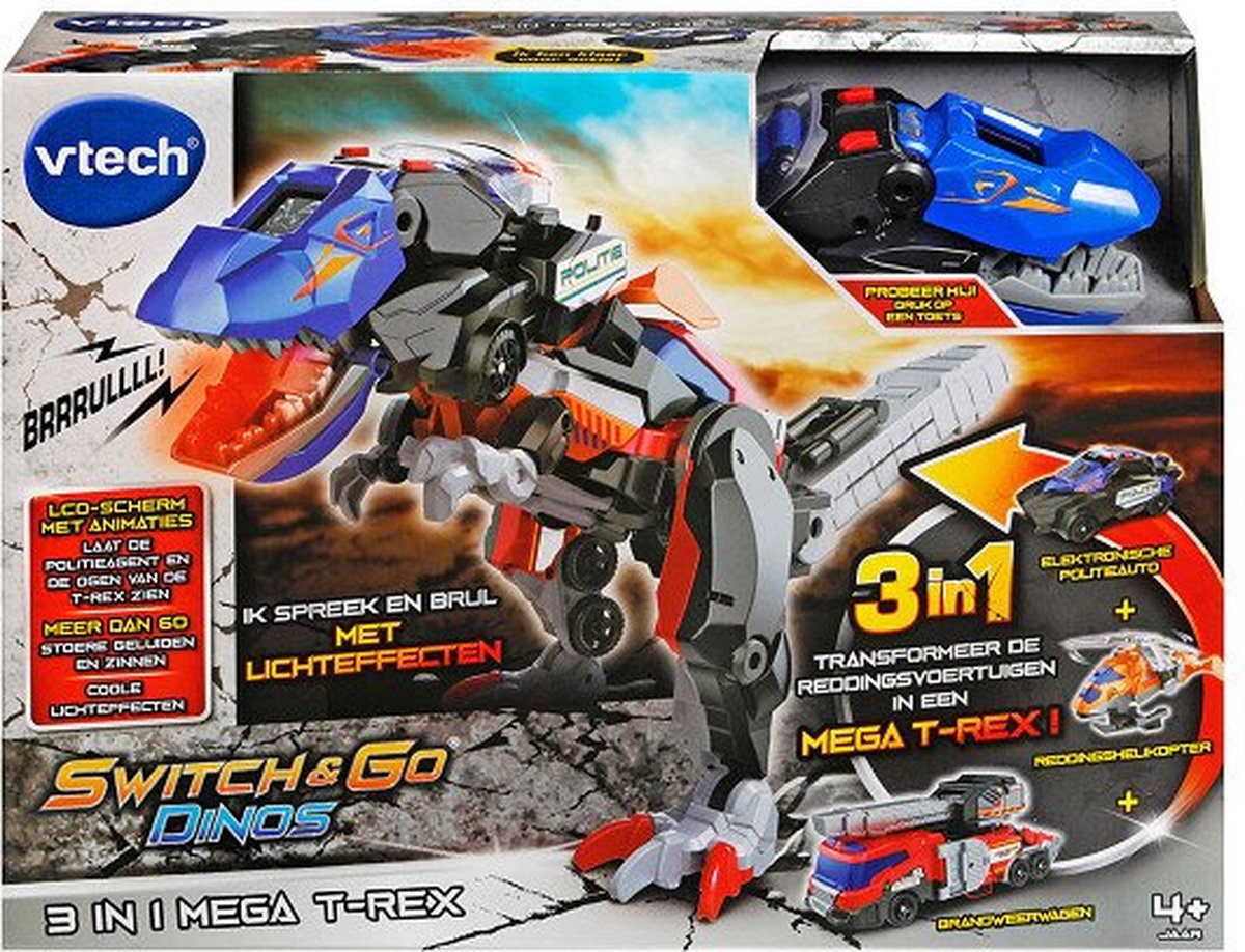 VTech Switch & Go Dino's - 3-in-1 Mega T-Rex - Kinder Speelgoed Dinosaurus - Interactief speelfiguur - Cadeau - Vanaf 4 Jaar — afbeelding 12