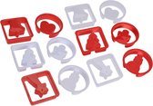 Bol.com Koekjessnijders Kerst 7 cm 12 delig - Vormen - Uitsteekvorm - Cookie - Cutter - Uitsteekvormpjes - Koekjes - Bakken - Ko... aanbieding