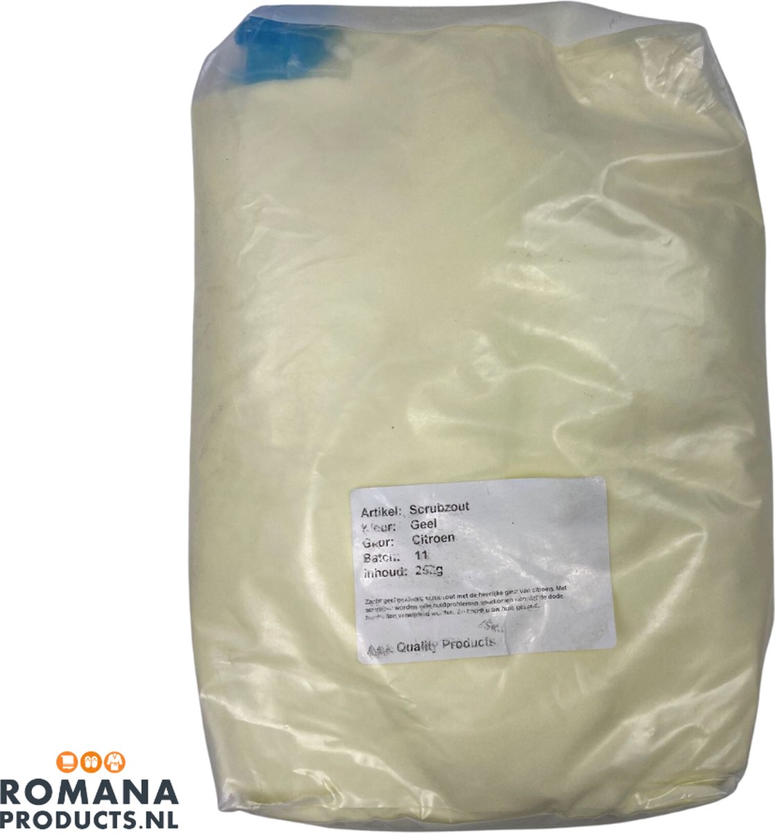 Goedkoopste Romana Products Scrubzout 25kg - Verzorgende Bodyscrub voor Wellness - Citroen - Geel