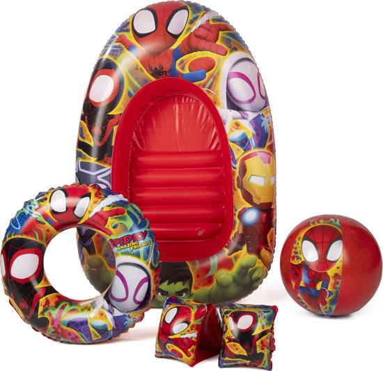 Spiderman Zwem set met boot - Spiderman - Zwemset - Zwemset Kind - Zwem Accessoires - Swimming Play Set - Rood - Red -