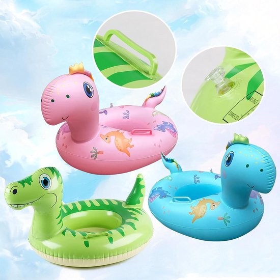 LUMOOM – Bouée Gonflable Dinosaure Avec Siège Et Poignées – Pour Enfant 2-8 Ans – Piscine, Plage, Lac