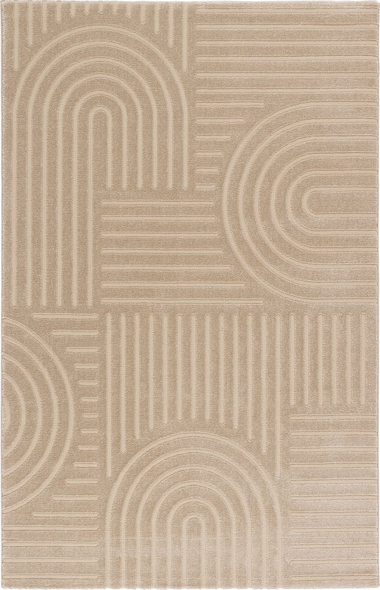 KOMLLEX Duschvorhang Aztekenmuster – Wasserdicht, 152x183 Cm, Beige, Inkl. 12 Haken