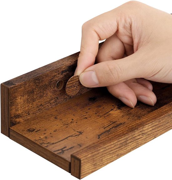 Wandplanken, set van 3, drijvende planken, lengte 38 cm, verhoogd voorkant, voor decoratieve