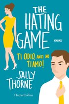 Een gele jurk dragende vrouw en een man met gele stropdas op de cover van 'The Hating Game'.