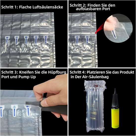 Lot De 12 Protections Bouteilles Vin Gonflables Anti-Chocs - Colonnes Air Indépendantes Réutilisables