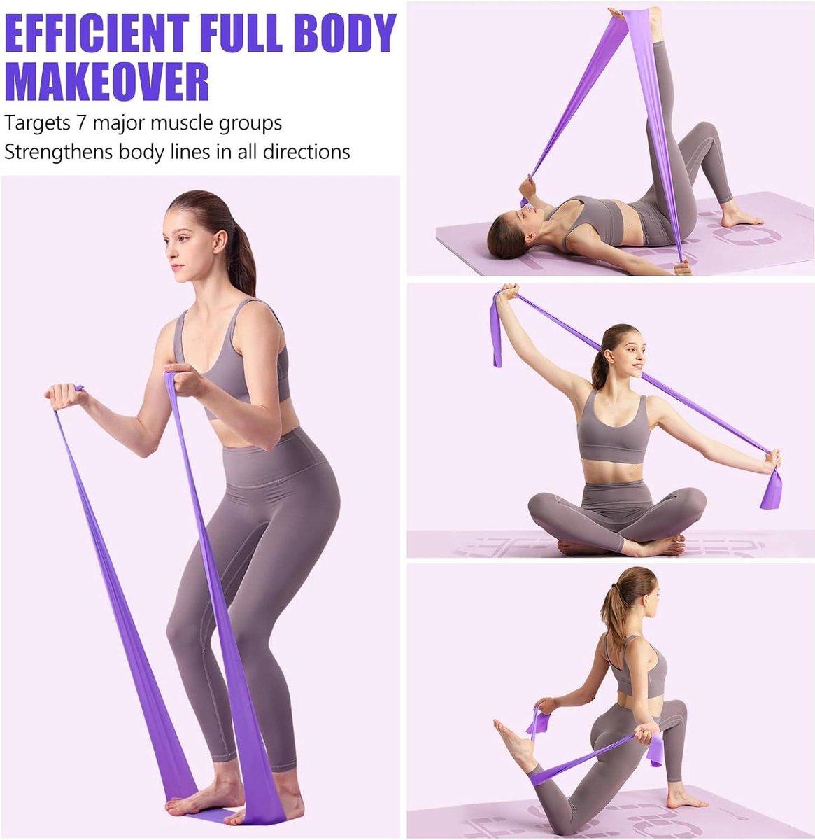 Fokky Weerstandsbandenset, 6 niveaus oefenband, optrekbanden met deuranker, weerstandsbanden voor vrouwen, set met weerstandsbanden, set mannen voor crossfit, stretching, powerlifting, krachttraining