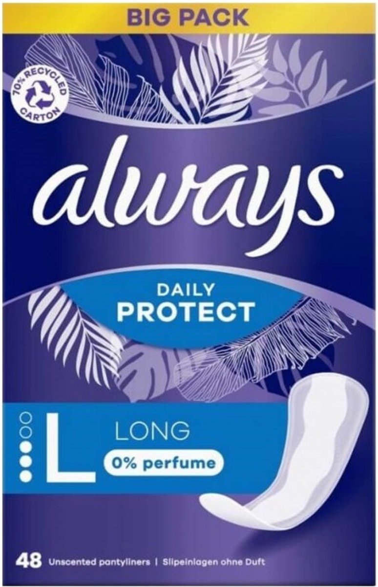 Goedkoopste Always Daily Protect Inlegkruisjes Long 0 Perfume 48 stuks