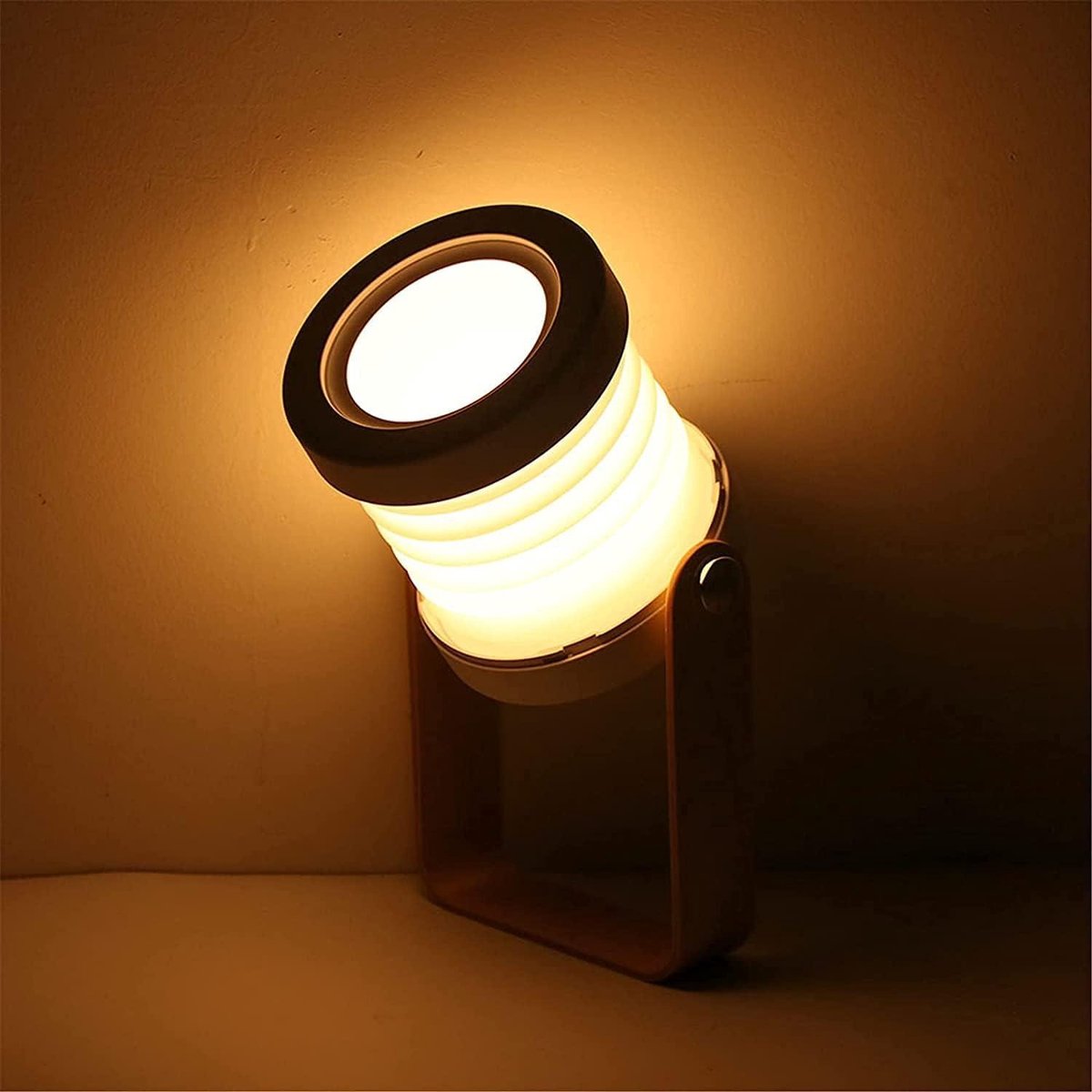 Nachtlampje Draagbare Lantaarn Licht USB Intrekbare Opvouwbare Led Bureaulamp - Slaapkamer Leeslamp (wit) — cadeau in Gadgets - foto 2